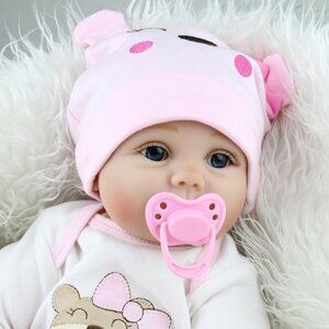 🆕 Reborn Baby Doll Pink Silicon Lifelike Realistic Vinyl Weighted Collect Toys